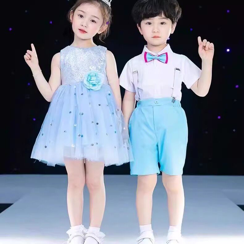 儿童大合唱演出服装男女童舞蹈服