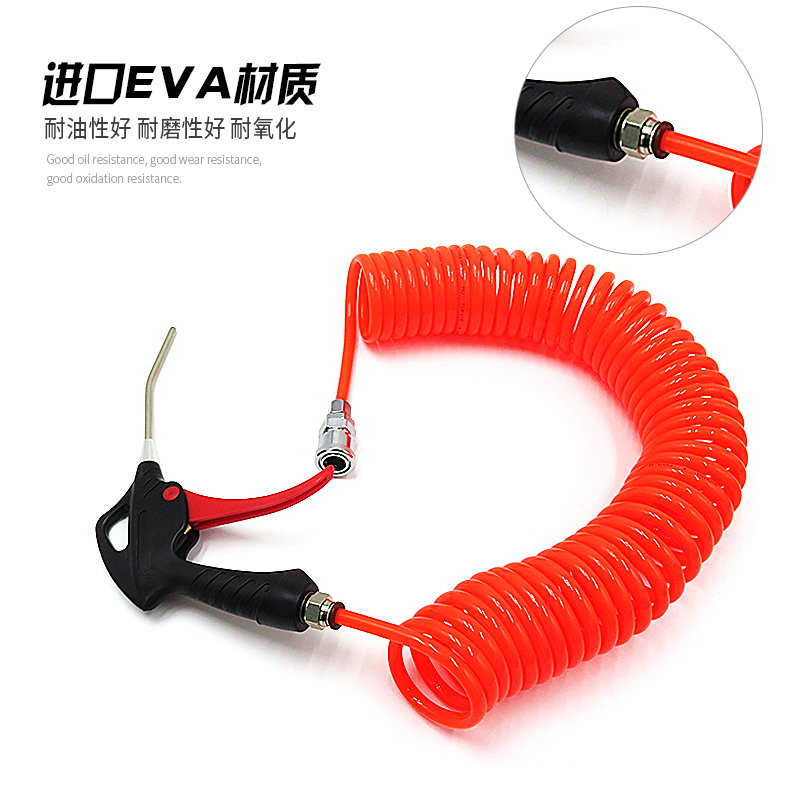 气动弹簧进口料PU8*5 10*6.5 12*8空压机螺旋风管耐高压伸缩软管