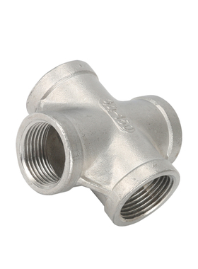 304不锈钢内丝四通ND15/20水管接头4/6分1寸内牙十字四通分水器