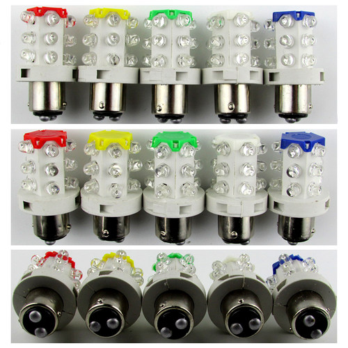 LED三色灯机床仪器报警灯12V24V220V110V卡口B15小灯泡灯珠双触点