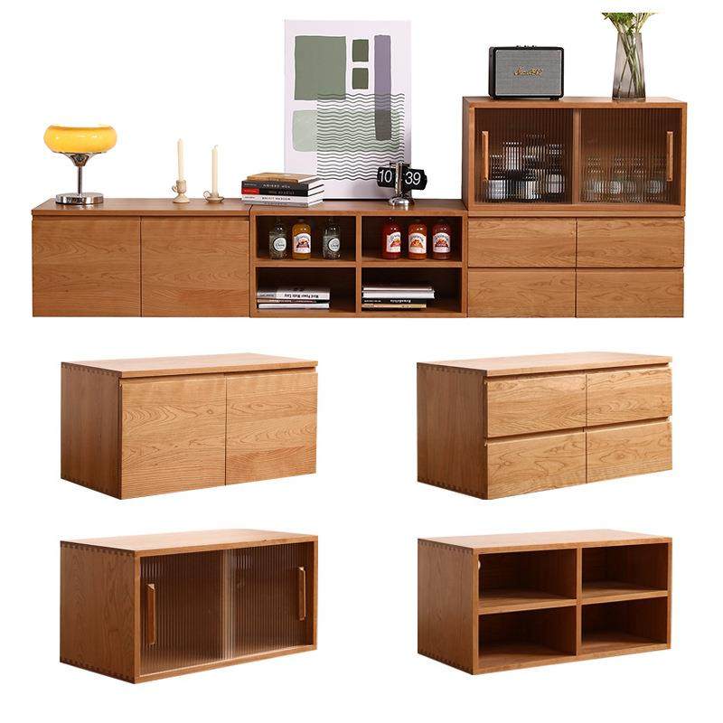 樱桃木魔方电视柜积木组合收纳展示柜纯实木斗柜小户型书架储物柜