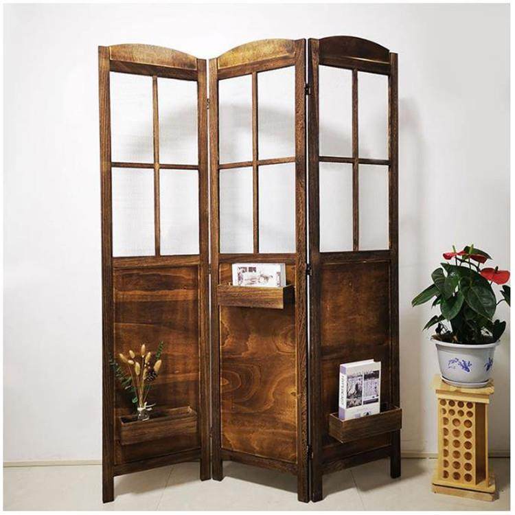 复古做旧实木屏风隔断美式乡村移动折屏服装店婚庆装饰包邮折叠