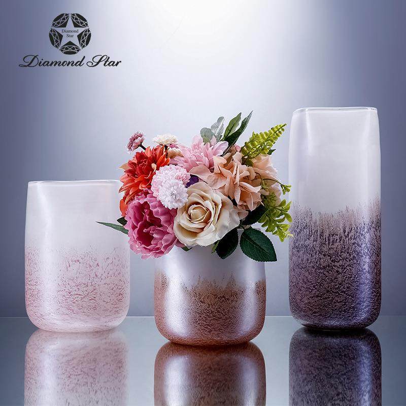 钻石星渐变粉色仿瓷玻璃花瓶高级感插花器家居装饰摆件轻奢花瓶,纺织面料/辅料/配套,纺织机械配件,淘宝优惠券,粉丝福利购,淘宝优惠卷