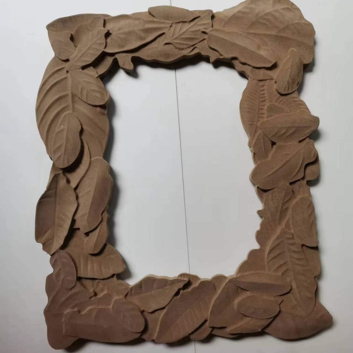 树叶形画框雕刻装置镜装饰画艺术酒店样板房壁画沙发背景墙挂壁画图片