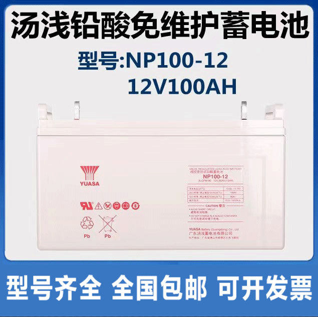 汤浅铅酸蓄电池NP100-1212V100AH太阳能UPS免维护直流屏消防应急