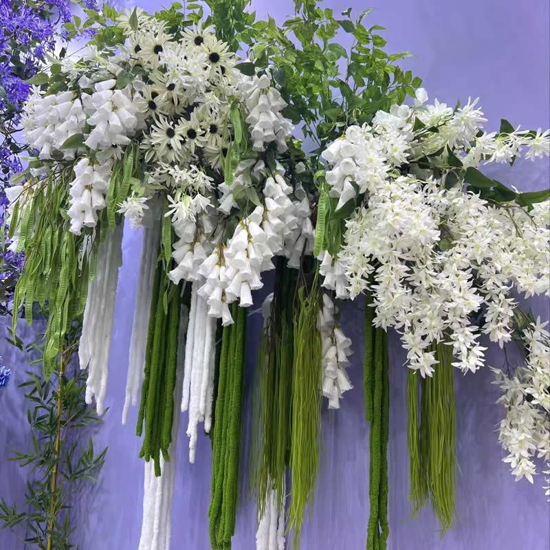 0枝路装仿真绿植垂吊1婚礼森系吊顶荀婚庆花材DDN引花芦草花排背