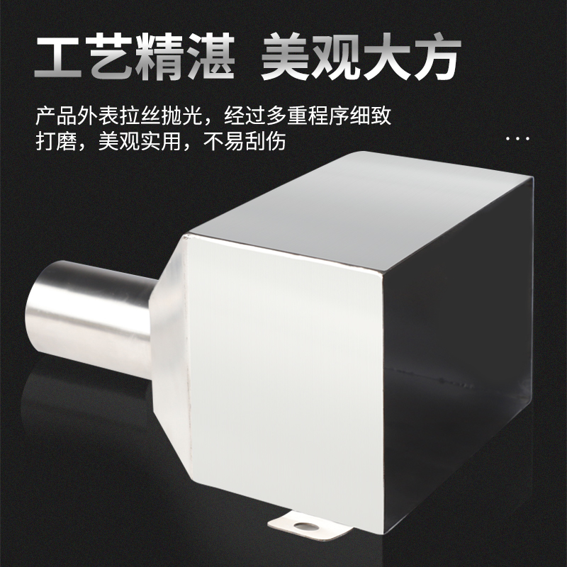 304不锈钢落水槽漏水槽pvc排水管侧排斗方形接水漏斗下水口雨水槽