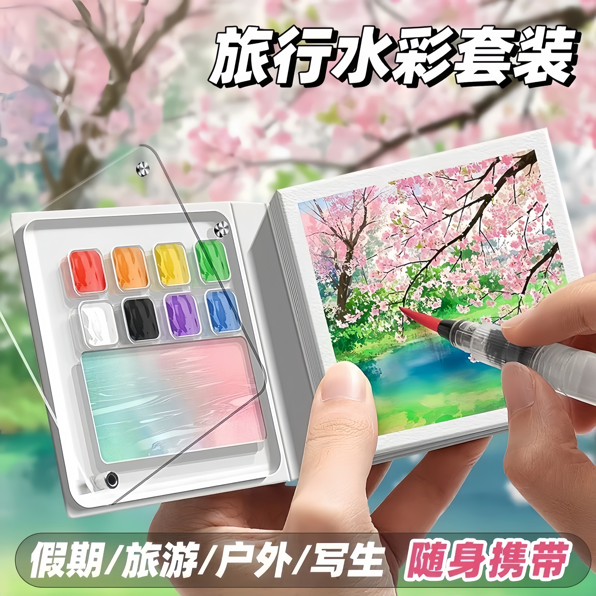 学生迷你水彩画套装可撕套装本