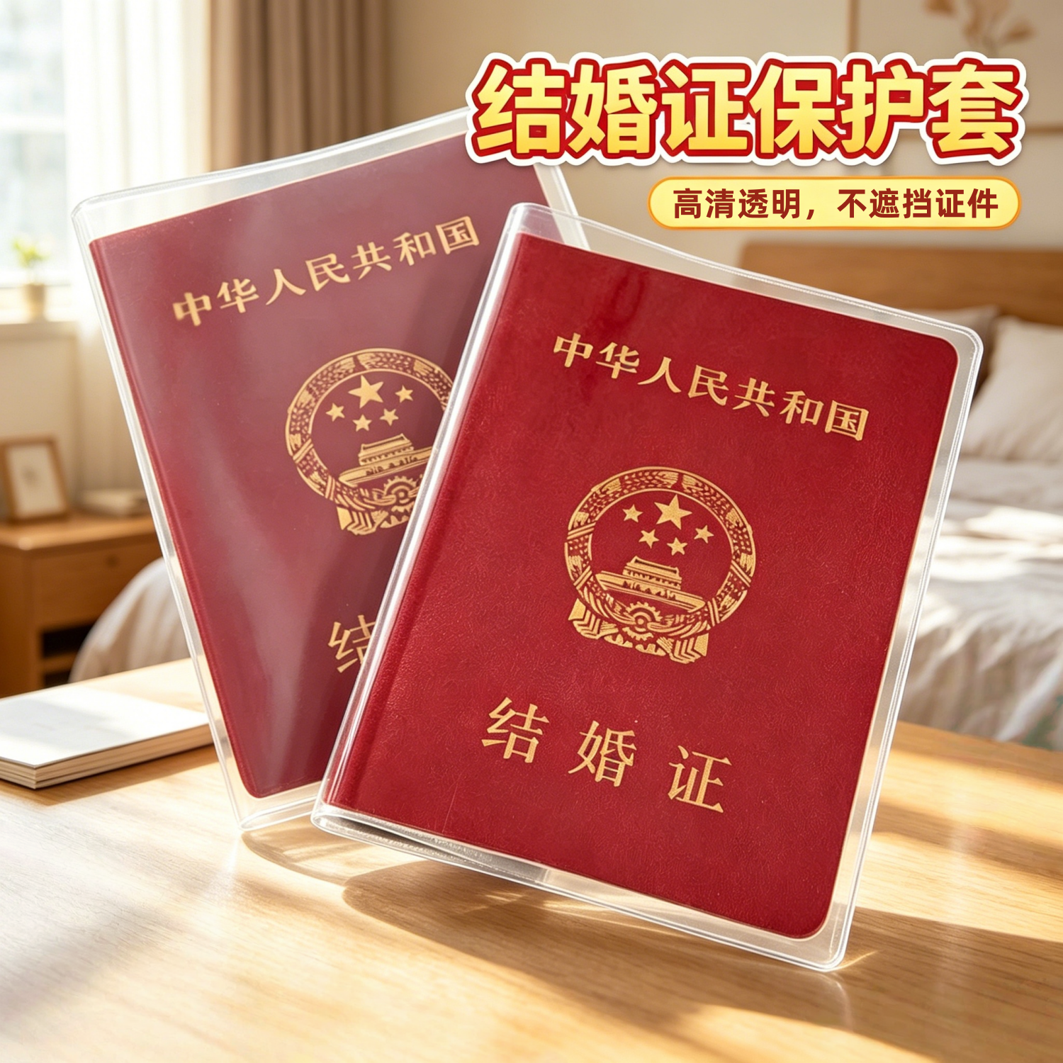 结婚证书套透明保护套