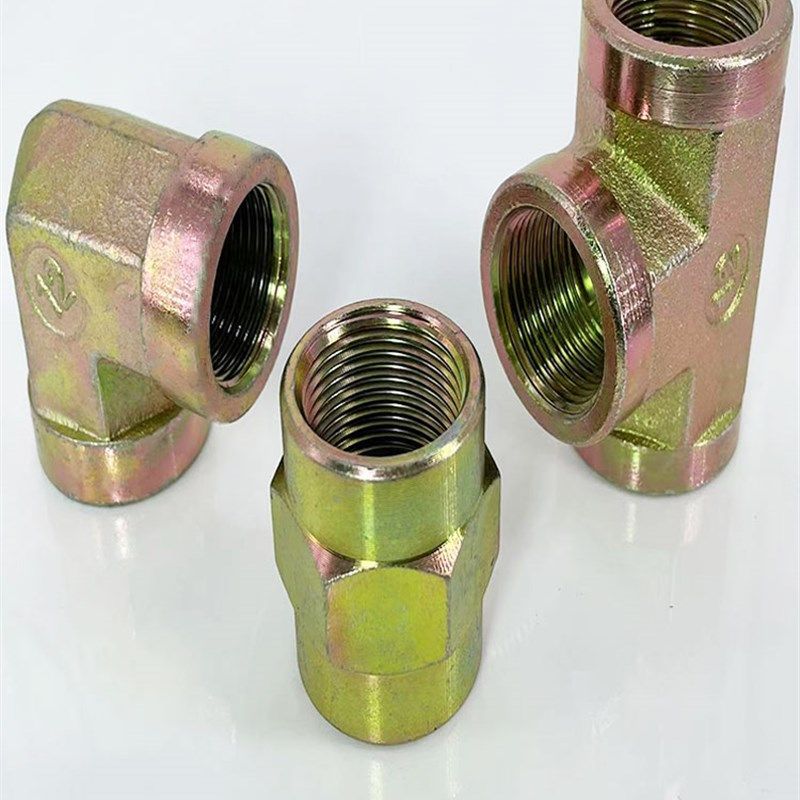 液压英制内丝三通直角直通液压接头高压内丝接头2分3分4分6分1寸