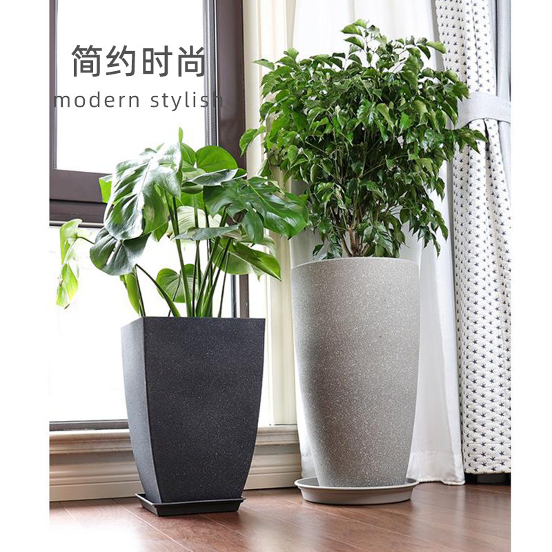花盆家用仿水泥大口径长形落地花灌溉工具