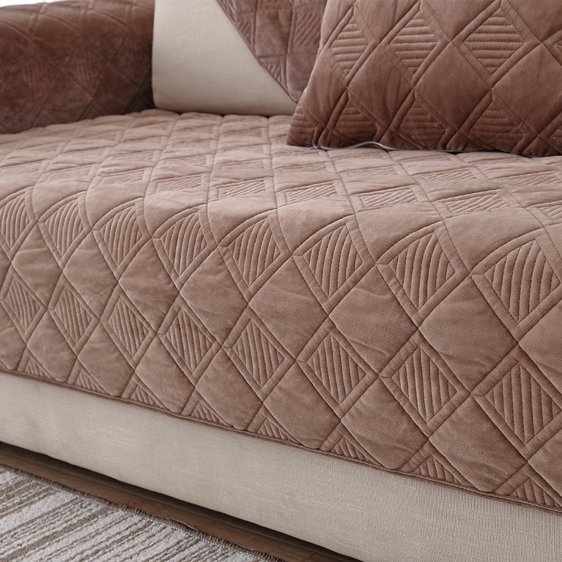 沙发垫冬季防滑全包万能套短毛绒四季通用现代冬天水晶绒坐垫简约