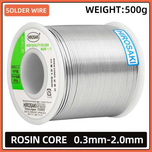 HIROSAKI TIN-LEAD SOLDER WIRE 500G SN60 PB40 ROSIN CORE FLUX