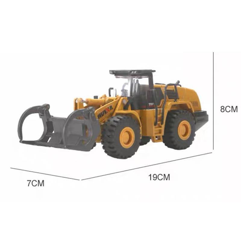 汇纳7716仿真合金抓木车模型夹木机儿童工程车静态摆件男孩玩