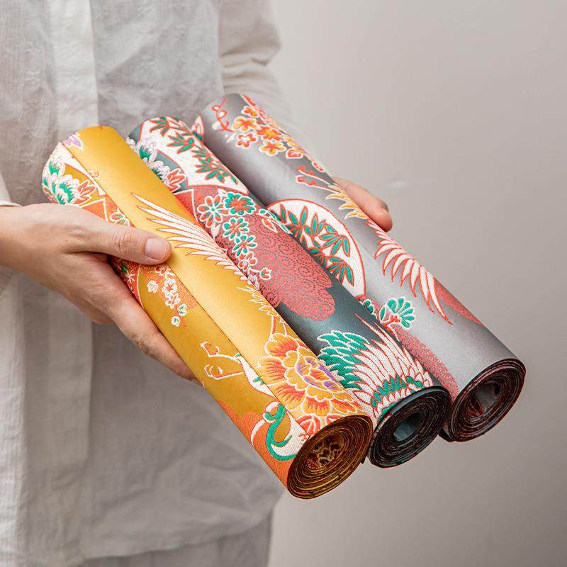 织锦缎仙鹤防水茶席双面桌旗主人垫新中式绸缎提花干泡茶盘垫茶垫,特色手工艺,其他特色工艺品,淘宝优惠券,粉丝福利购,淘宝优惠卷