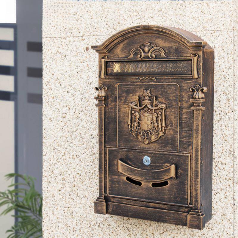 欧式别墅门口信箱壁挂墙式室外户复古室外带锁钥匙创意信报箱邮筒