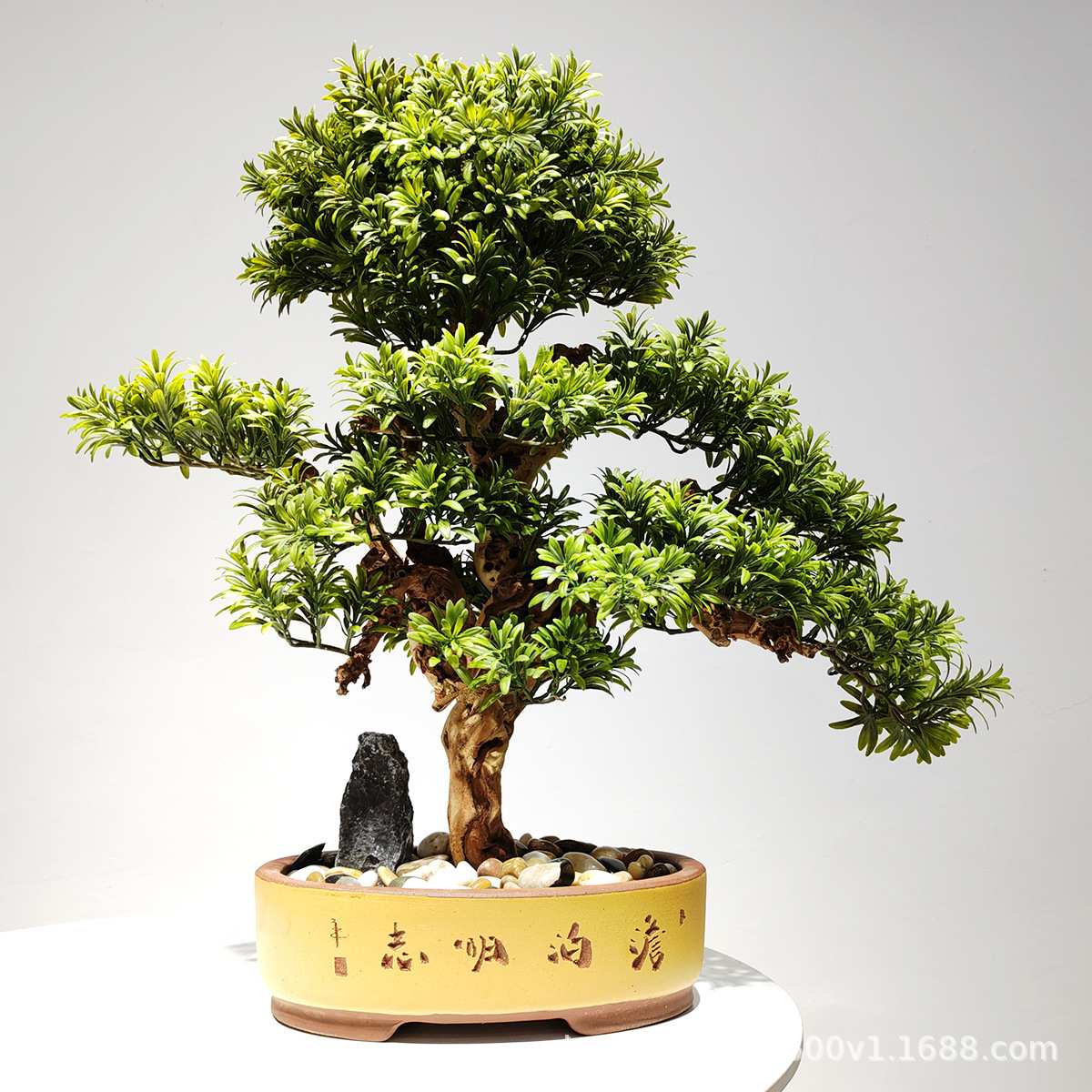 迎客松盆栽仿真植物盆景家居酒店大厅客厅装饰松树摆设装饰品