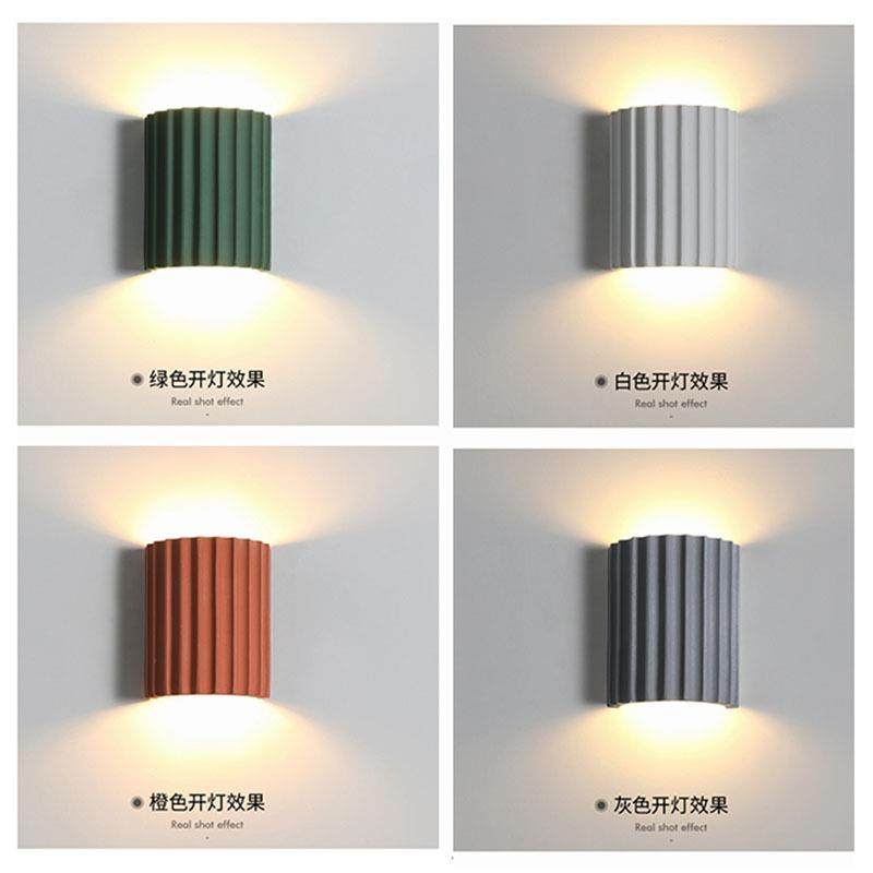 简约瓦片造型客厅墙壁灯现代卧室床头餐厅奶茶店氛围彩色树脂壁灯