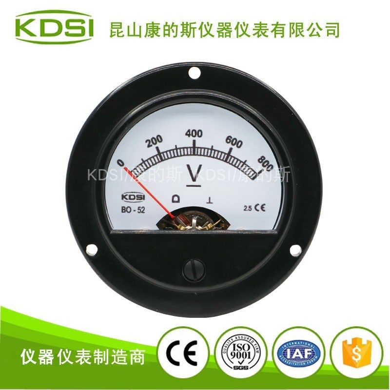 KDSI指针式圆形电压表BO-52 DC800V 直流电流测量仪表