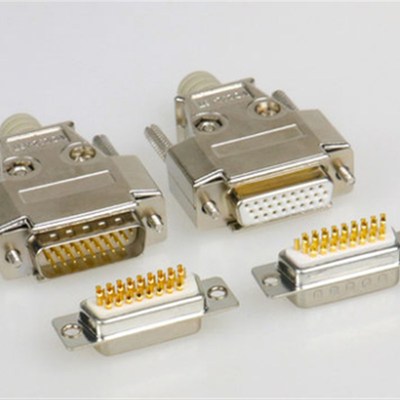 实芯镀金DB26P公母头连接器车针HDB26芯公母焊接头外壳DIY数据线