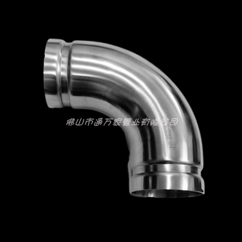 304不锈钢沟槽式90°等径弯头卡箍给排水消防管件弯管水管接头