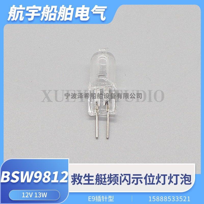 救生艇信号灯BSW9812频闪示位灯E9E10插针型球型灯泡灯珠12V13W