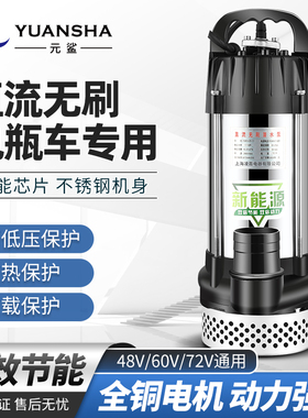 智能无刷直流潜水泵48V60V72通用电瓶车电动抽水机农用浇地抽水泵