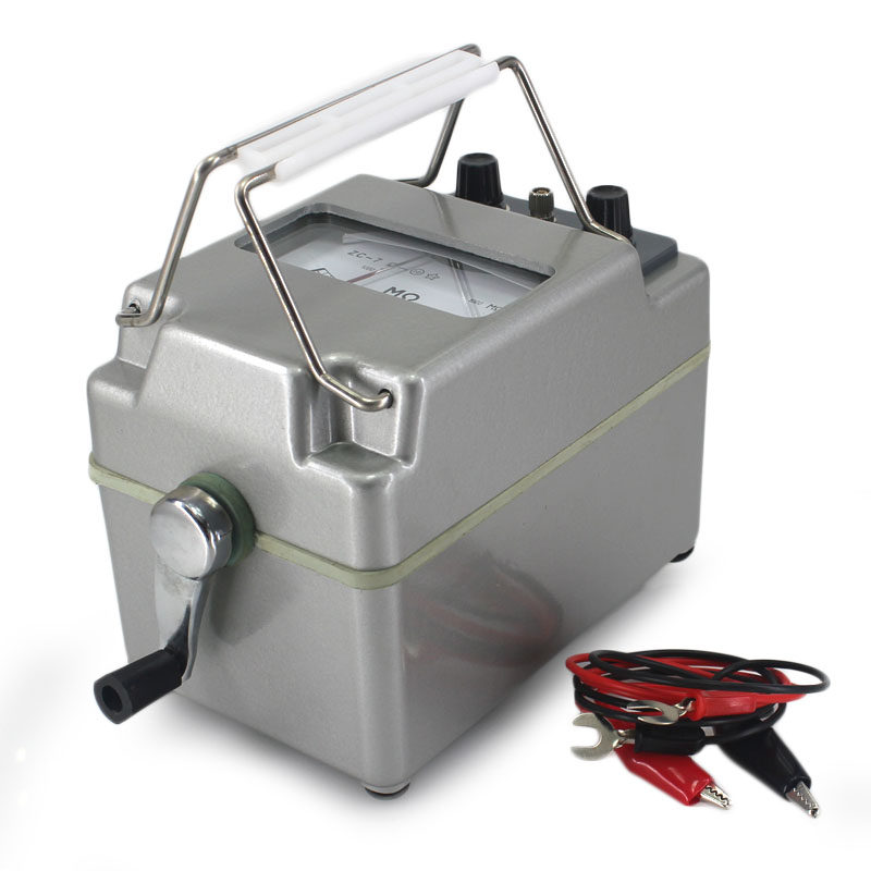 上海六厂ZC-7型手摇绝缘电阻表100V梅梅指针摇表电阻测试仪2500V