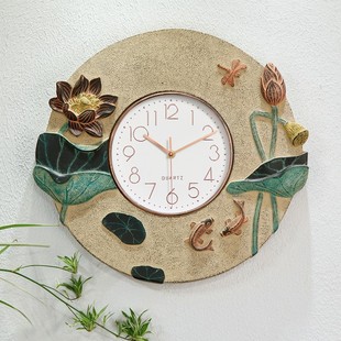 装饰挂件创意现代简约中式挂钟静音钟表客厅卧室餐厅时钟墙面壁钟