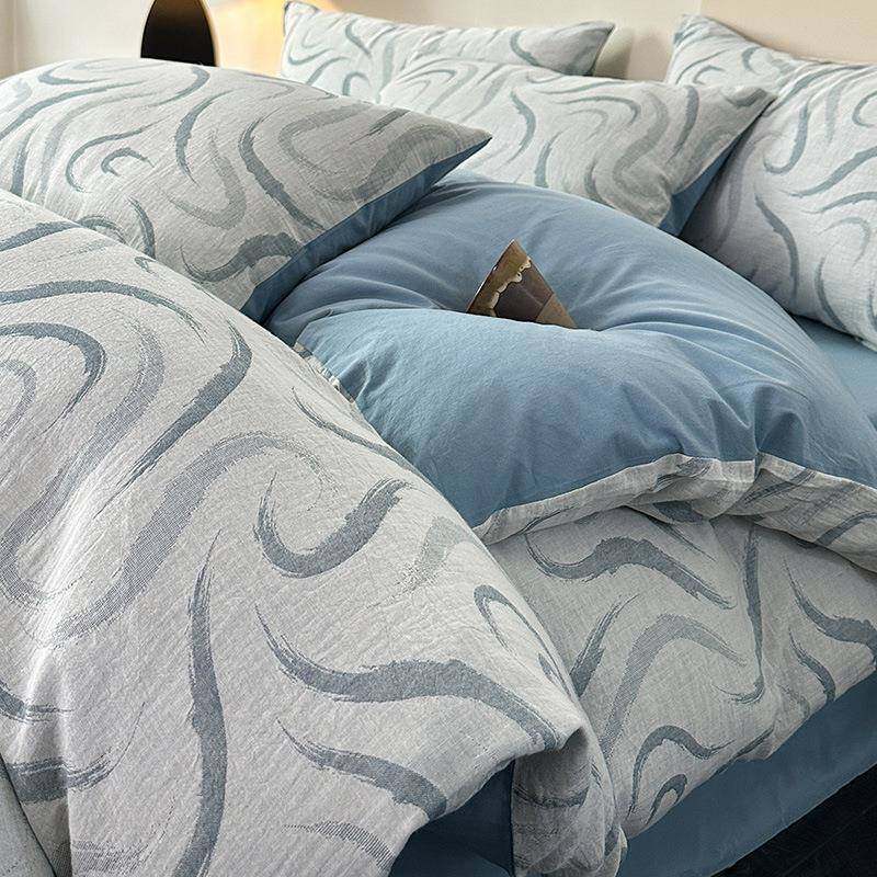 轻奢纯棉床上四件套全棉双层纱床品高级感被套床单人三件套床笠款,纺织面料/辅料/配套,纺织机械配件,淘宝优惠券,粉丝福利购,淘宝优惠卷