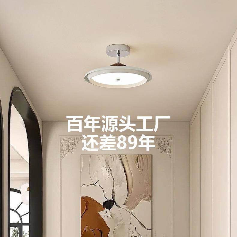 现代风法式奶油风过道灯中古复古美式吸顶灯走廊玄关阳台吊顶灯具