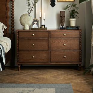 本来就复古「赫本六斗柜」法式复古实木床尾柜卧室中古储物收纳柜