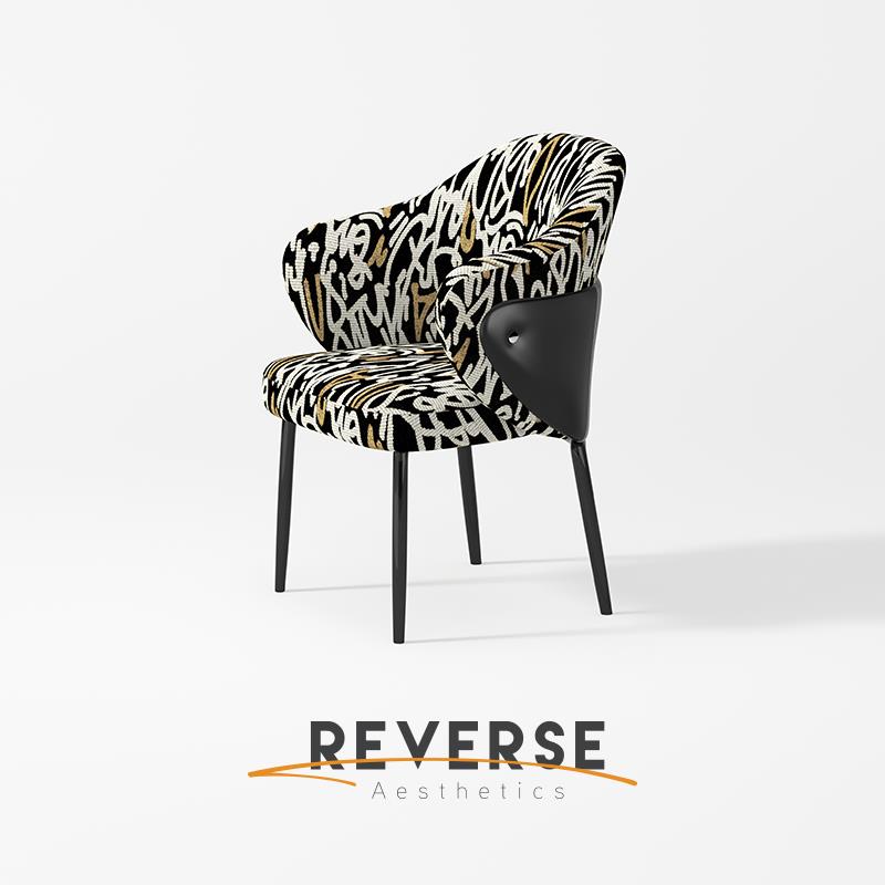 逆时针亚麻透气餐椅意式轻奢生态真皮高级家用靠背酒店休闲沙发椅