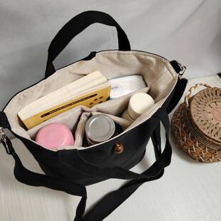 多格袋帆布包多隔层斜挎手提定制耐用加厚便携收纳布包杯套水壶袋