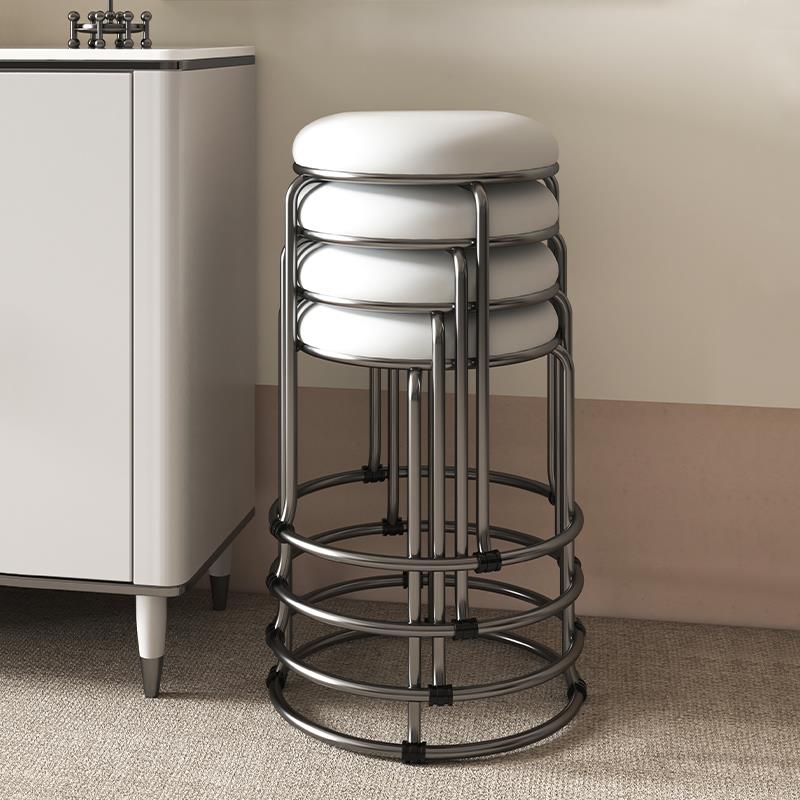 意式极简凳子家用可叠放餐桌凳椅子圆凳轻奢现代简约小户型高级感