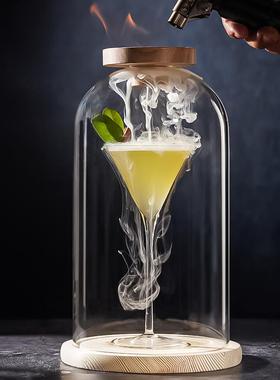 BARSOUL调酒师实木烟熏鸡尾酒增香出品威士忌洋酒圆冰球增香木罩