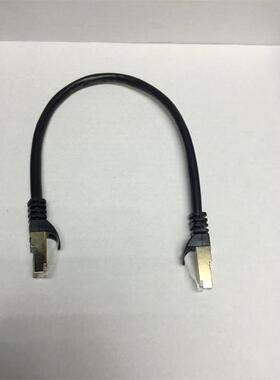 七类/CAT7网线 10GM 双屏蔽+双绞+无氧铜芯圆线+扁平线黑色/金色