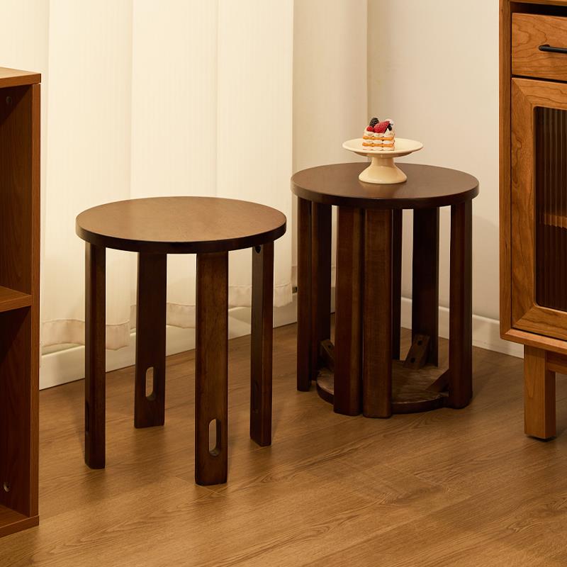 新中式实木多功能组合可叠放凳子省空间备用餐桌边几叠叠凳换鞋凳