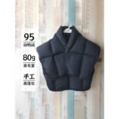 桐人家手工95白鸭绒半身羽绒坎肩中老年家居肩颈保暖防寒敬老礼物