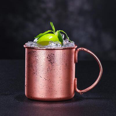酒吧传奇 莫斯科骡子鸡尾酒杯玫瑰金版铜杯Moscow Mule金属马克杯