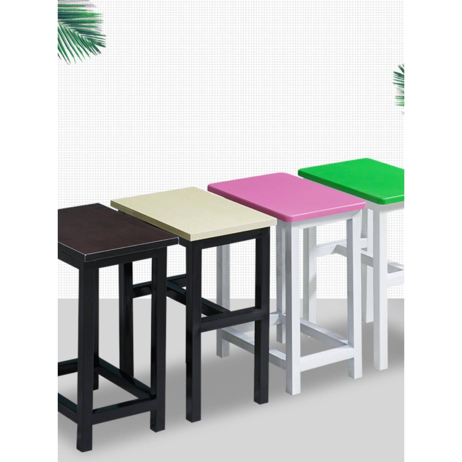 简约实木凳子加厚学习凳子家用彩色餐凳培训课桌椅子方凳成人高凳