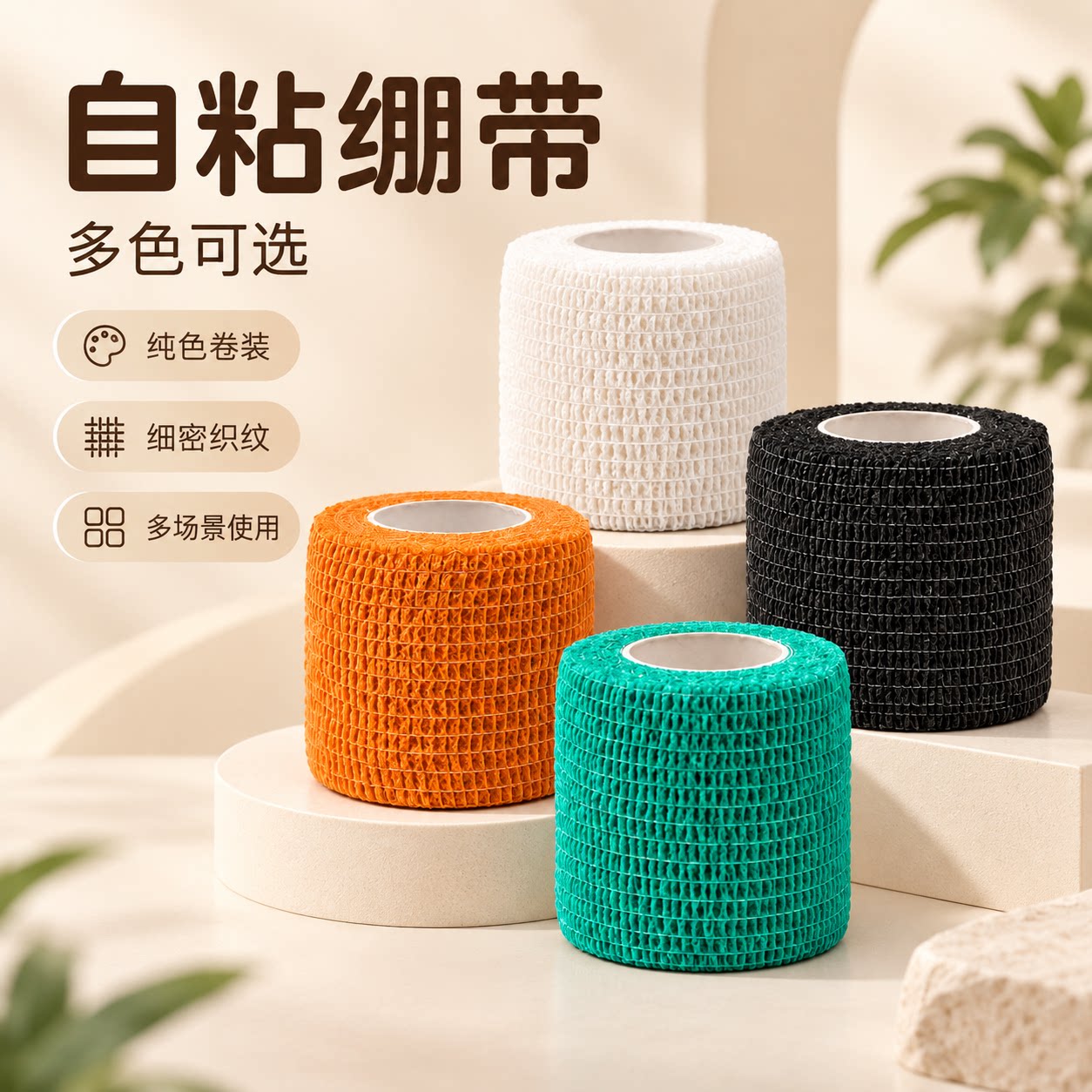 运动绷带自粘弹力护腕手指护指胶带足球脚踝护踝弹性胶布护具绑带