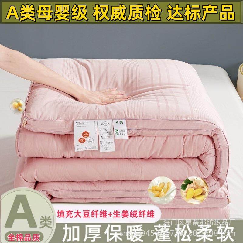 全棉大豆纤维被子加厚保暖单双人冬被芯春秋被纯棉二合一子母棉絮