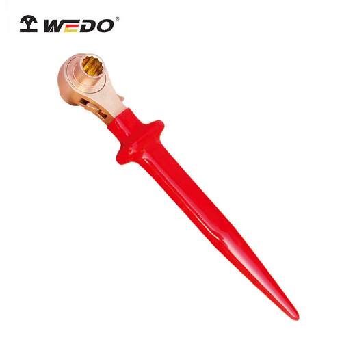 WEDO维度INB6406防爆绝缘浸塑双面撬棒棘轮扳手防爆绝缘铍铜