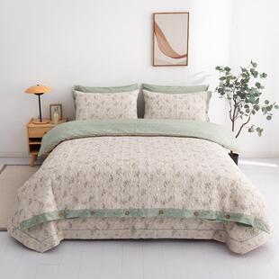 纯棉床上四件套秋冬款加厚行缝夹棉被套床笠床盖三件套四件套全棉