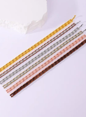 新款时尚复古可拆卸情侣磁石手链锌合金鳞纹磁石手链