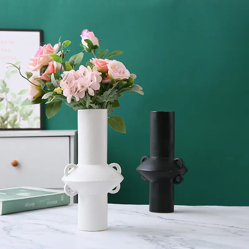 北欧简约创意陶瓷花瓶高级感摆件家居样板间玄关软装饰品摆设