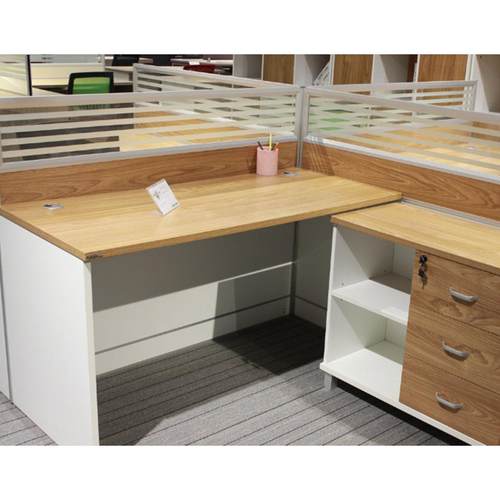 单厂家办公桌4人付人位简约职工办公桌2人玻璃屏风员工EGA带办公