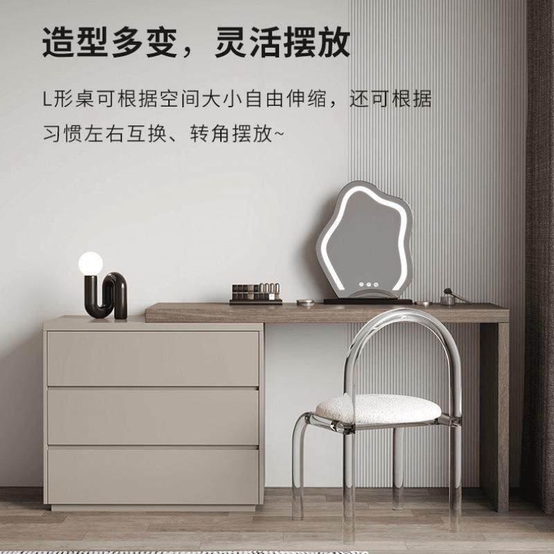 实木斗柜梳台一体现JYO代简约轻奢小型卧室妆收妆纳化桌伸缩梳户