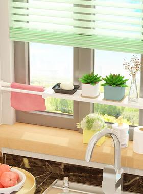 窗台窗可伸缩QIL分层板厨层房免钉收纳架飘免打孔隔卫生间小置唐